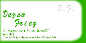 dezso fricz business card